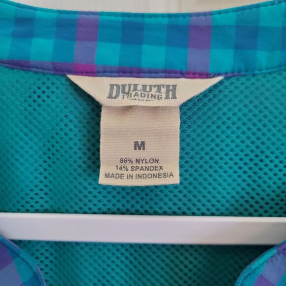 Duluth Trading Co Plaid Vented Tunic Button Front Shirt Women's Medium Gorpcore - Picture 8 of 10